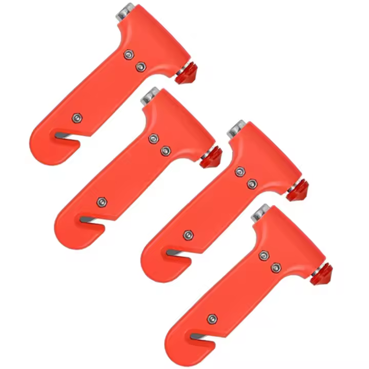 Herramienta de rescate de 4 piezas, Martillo de seuridad para interruptor de ventana de cinturón de seguridad, adecuado para automóviles y vehículos. - 1