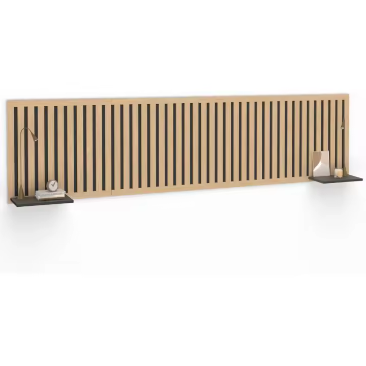 Cabecero colgante (240 cm, de madera y negro - 1