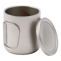 Taza de té y café cubiertas con agua de titanio de doble pared para exteriores, villa para acampar al aire libre - details 23