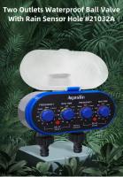 Temporizador de agua actualizado de dos salidas y cuatro esferas con orificio para sensor de lluvia Sistema de riego de jardín con función de retardo para jardín, patio - details 0