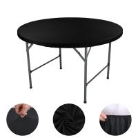 Mantel elástico duradero para mesa redonda, mantel elástico de Color sólido resistente a las manchas, mantel plegable lavable para mesa de Picnic para el hogar - details 3