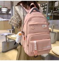 Mochila informal de gran capacidad nueva versión coreana pequeña mochila fresca y de moda Mochila japonesa simple de color sólido - details 15