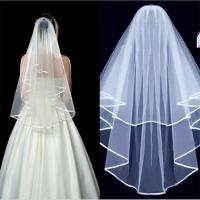Velo de novia corto y sencillo de tul de dos capas con peine, velo de novia blanco marfil para novia, accesorios de boda - details 2