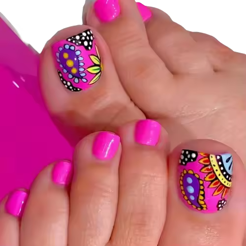 24 Uñas postizas cuadradas con patrón de manchas de colores para uso diario con pegamento de gel y lima incluidas - 1