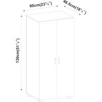 Armario de madera de 2 puertas para niños, dormitorio, barra de almacenamiento (blanco) - details 2