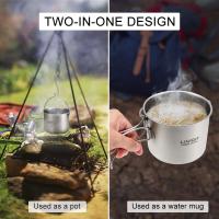 Lixada - maceta colgante portátil de titanio ultraligera, 900 ml/1600 ml, con asa plegable con tapa, utilizada para acampar al aire libre, hacer senderismo, - details 60