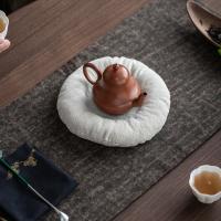 Almohadilla para tetera de tela Floral hecha a mano, elegante tapete para taza resistente al calor, almohadilla decorativa gruesa para taza de té, ceremonia del té - details 3
