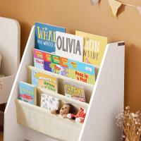Librería Infantil de 4 Estanterías Estantería Estándar para Niños Blanco/Beige H71cm FRG225-W - details 2