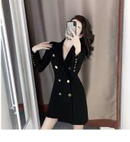 Vestidos De Mujer otoño nuevo Vestido De traje De negocios negro para Mujer Vestido De Mujer - details 7