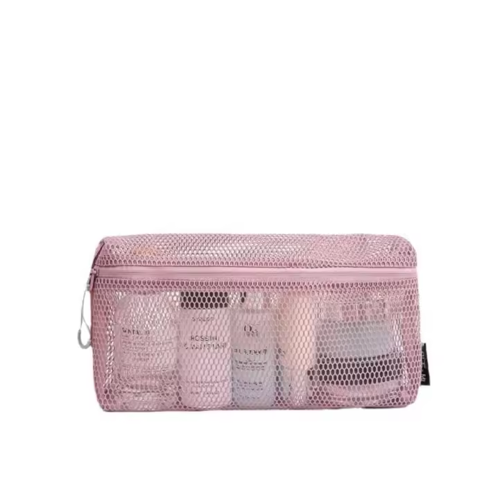 Bolsa de almacenamiento de nailon informal con cremallera, bolsa de malla, bolsas de aseo de mano multiusos para viaje - 1