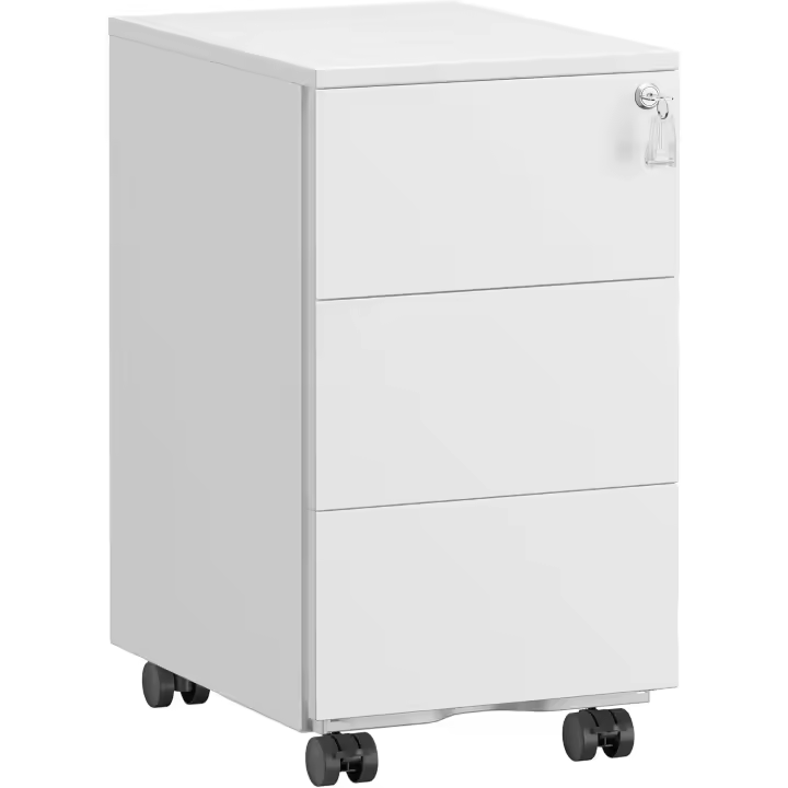 Metálico, Soporte para Impresora, con Cerradura, 3 Cajones, Premontado, Oficina, Oficina Casa, - 1