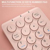 Teclado numérico inalámbrico Bluetooth redondo recargable de 22 teclas, rosa - details 3