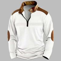 2025 Camisa a cuadros para hombre, polo deportivo de manga larga con cremallera - details 4