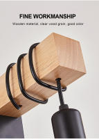 Lámpara De Pared Retro De Madera Vintage E27 Iluminación Interior Para Hogar Decoración De Dormitorio Y Comedor Luz De Noche Para Pared - details 4
