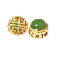 5 uds. De cuentas redondas de latón de Color dorado mate, estilo Vintage, pulseras de cuentas nepalesas, cuentas espaciadoras, suministros para fabricación de joyas, accesorios Diy - details 3