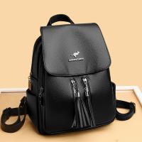 Mochila antirrobo de cuero suave de alta calidad para mujer, bolso de hombro informal, bolso escolar de gran capacidad, a la mod - details 3