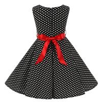 Vestido retro para niña, vestido vintage de princesa de verano sin mangas con lunares de algodón ligero y romántico floral de los años 50 para fiesta y boda Daliy - details 13