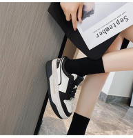 Zapatos blancos de plataforma de cuero, nuevas zapatillas versátiles en blanco y negro, zapatos de tablero de panda que aumentan la altura - details 15