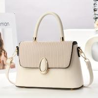 Bolso de mano vintage a rayas con correa extraíble, cierre de cremallera, adorno de botones, forro de tela, bolso de noche con tema navideño - details 2