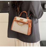 Bolso de mano de empalme de color en contraste de textura premium bolso de mensajero de hombro retro casual de nueva moda para mujer - details 22