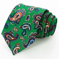 Corbata con estampado de moda para hombre, corbata de seda hecha a mano de 8cm, corbata geométrica floral de Paisley para fiesta de negocios, regalo de boda, novedad de 2021 - details 1