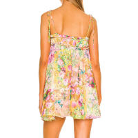 2025 primavera nueva ropa de mujer europea y americana impresa floral francesa sin espalda vestido dividido con tirantes delgados - details 12