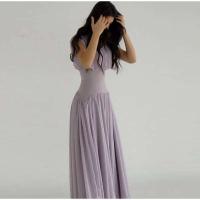 Elegante Vestido de Fiesta para Mujer Cintura Ajustada, Cuello O, Vestido Largo sin Mangas - details 4