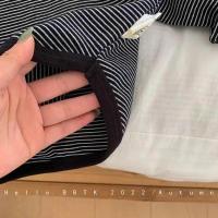 Camiseta de Manga Larga para Niños Primavera Otoño Estilo Coreano a Rayas - details 8