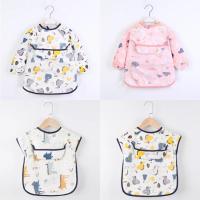 Baberos de manga larga para bebé, delantal impermeable para comer, arte de alimentación, recién nacido, eructo, 2 piezas - details 0