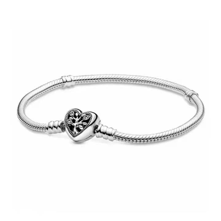 Pulsera con dije de corazón del árbol de la vida de Plata de Ley 925, dijes de cuentas, colgantes, joyería fina para mujeres y niñas - 1