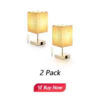 2 Piezas Lámpara de Cabecera, Lámpara de Mesa Táctil Regulable, 3 niveles de brillo, con 2 puertos de carga USB y 2 bombillas E14 regulables, Perfecta para Dormitorio, sala de estar, oficina (Negro) - details 10