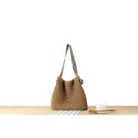 Bolsa de playa estilo marino versátil con cuerda de papel, asa trenzada, correa de hombro anudada, nicho de vacaciones, bolsa trenzada. - details 0