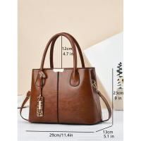 Bolsos retro de color sólido para mujer, elegante bolso cruzado de cuero de PU, bolsos de oficina de moda - details 3