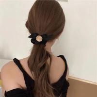 Gomas de Pelo de Seda Blancas Diseño de Lujo Coreano Agarre de Cola de Caballo - details 2