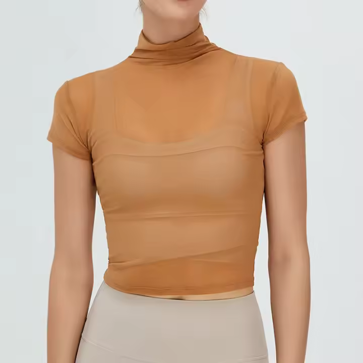 Yogo Tops Camiseta de Malla de Algodón Secado Rápido Estilo Polo Para Entrenamiento, Correr, Manejar el Gimnasio Camiseta Corta de Primavera/Verano - 1