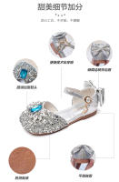 Nuevos zapatos plateados de cristal con suela blanda Baotou, zapatos de niña con diamantes de imitación, zapatos de rendimiento. - details 1