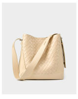 Bolso de hombro de cuero tejido a mano de gran capacidad a la moda bandolera bandolera bandolera para mujer - details 32