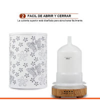 Humidificador de aire ultrasónico, difusor de aromaterapia de aceites esenciales, mariposa hueca con atomizador de luz LED de co - details 5