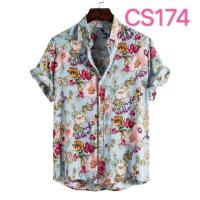 Camisa ajustada de manga corta para hombre, ropa informal con estampado grande, novedad de verano, 2021 - details 24