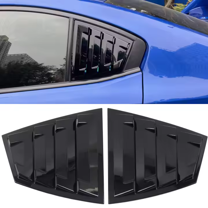 Para Subaru WRX STi 2015-2020 2021 Cubierta de rejilla de ventana lateral trasera ABS 2 piezas (grano de fibra de carbono) - 1