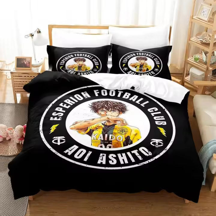 Juego de Ropa de Cama Anime Ashito Aoi Ao Funda de Edredón Cubierta de Almohada para Hombres y Mujeres Tamaño Rey y Reina - 1
