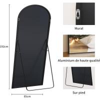 Espejo de Pie Curvado Grande Espejos de Pared con Marco de Aluminio 161 x 52 cm - details 19