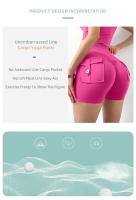 Pantalones cortos de Yoga para mujer, mallas Push Up de cintura alta con bolsillo, para gimnasio, Fitness y correr - details 1