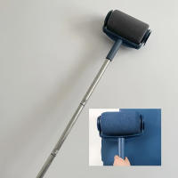 1 juego de rodillos de pintura para el hogar con varilla de extensión: cepillo de autosucción grande para pinturas de látex y pared, capa suave y uniforme, rodillo de pintura al óleo, fácil de lograr, herramientas de aplicación de pintura | Pinceles elega - details 1