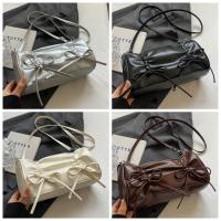 Bolso de mano con lazo plisado para niña, bolso de hombro con pajarita de Balletcore de estilo coreano, bolso de compras Y2K de cuero PU - details 0