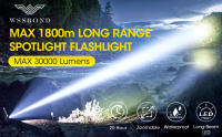 Linterna Recargable WSSBOND 30000 Lumens Súper Brillante LED Táctica con Luz Lateral COB Impermeable para Hogar Emergencia Camping Líquido de Batería de Iones de Litio Fuente de Luz LED Longo Alcance - details 0