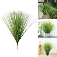 Ramas de plantas artificiales para decoración del hogar, césped artificial de hojas verdes grandes para salas de estar, dormitorios, patios, jardines, - details 2