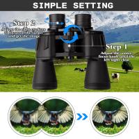 Prismáticos de alta potencia para adultos, binoculares compactos impermeables profesionales/Diarios HD para observación de aves, senderismo, viajes de concierto con lente BAK4 Prism FMC, 20x50 - details 5