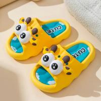 Zapatillas de Niños con Patrón de Ojos Grandes en 3D Antideslizantes, Abre Hermanos, Zapatos de Vacaciones al Aire Libre - details 3