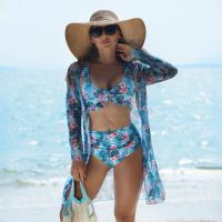 Conjunto de Bikini con estampado multicolor para mujer, traje de baño Sexy de tres piezas, traje de baño de gama alta para mujer nuevo modelo - details 1